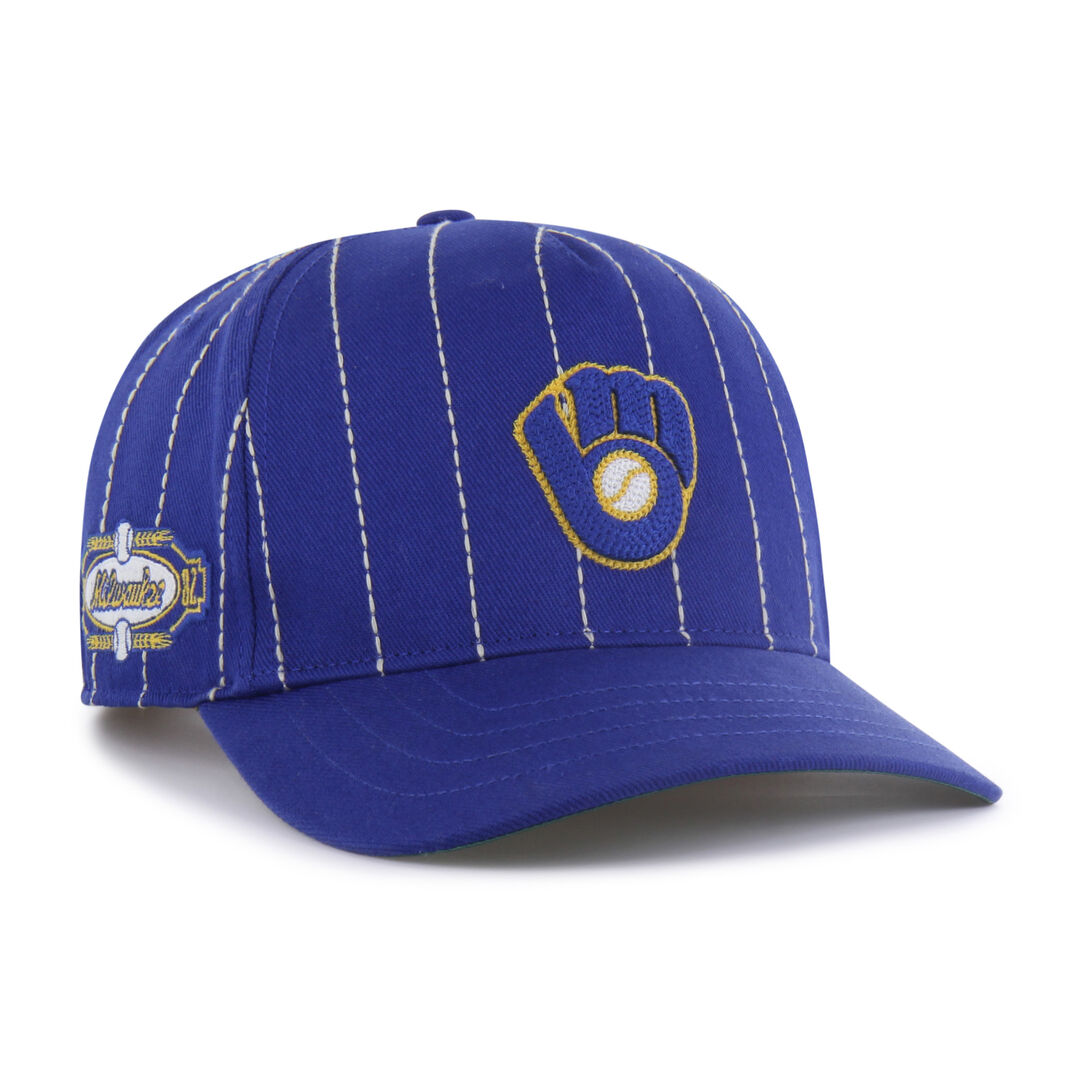 Milwaukee Brewers Rawlings '47 Brand Pinstripe Hitch Hat - Image 2
