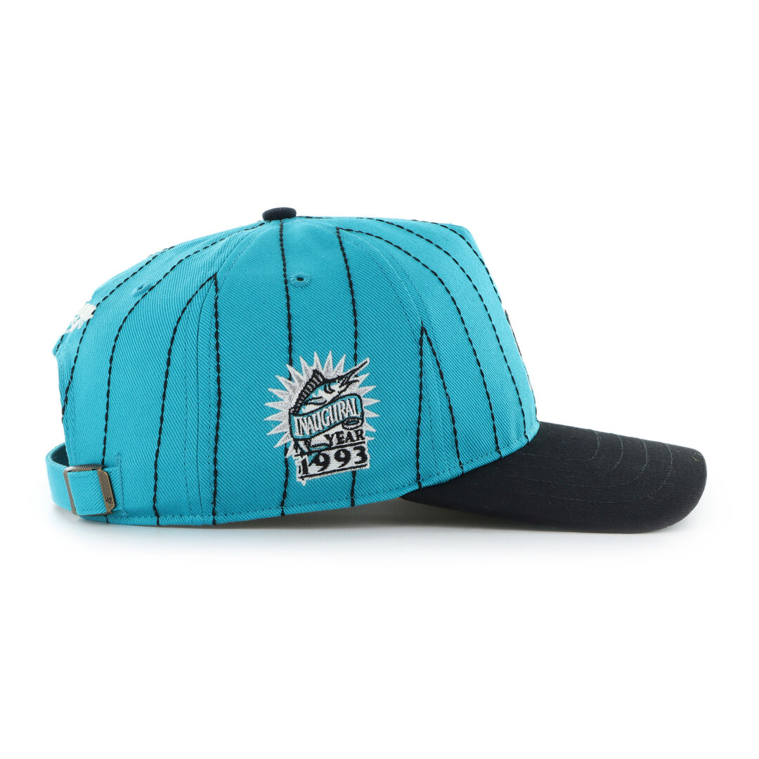 Miami Marlins Rawlings '47 Brand Pinstripe Hitch Hat - Image 3