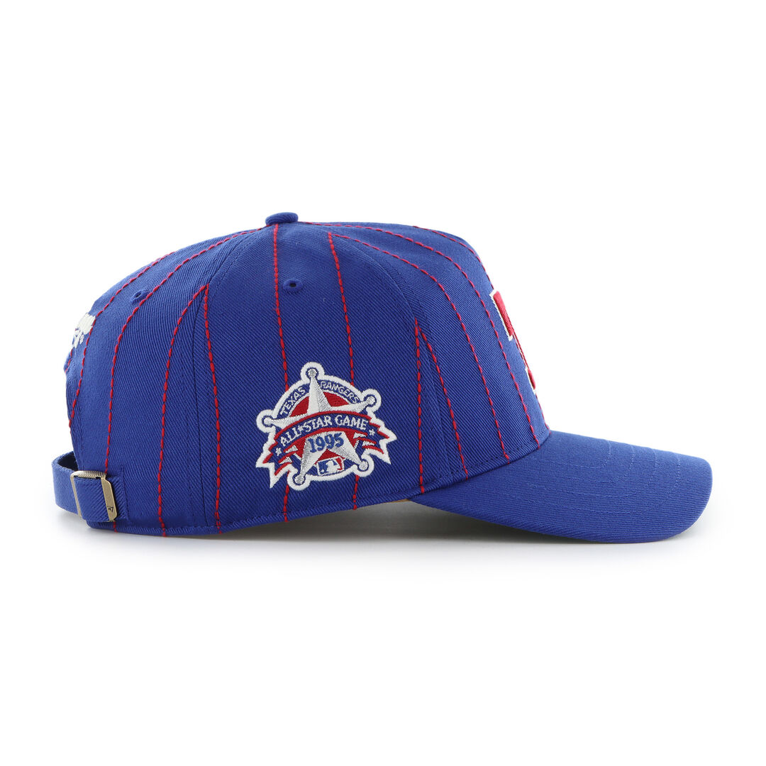 Texas Rangers Rawlings '47 Brand Pinstripe Hitch Hat - Image 3