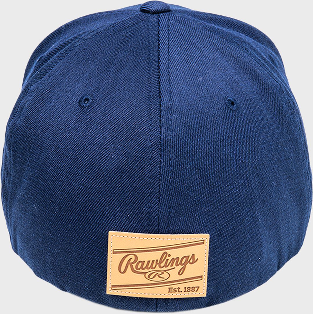Rawlings Black Clover Leather Patch Flat Bill Hat - Image 2