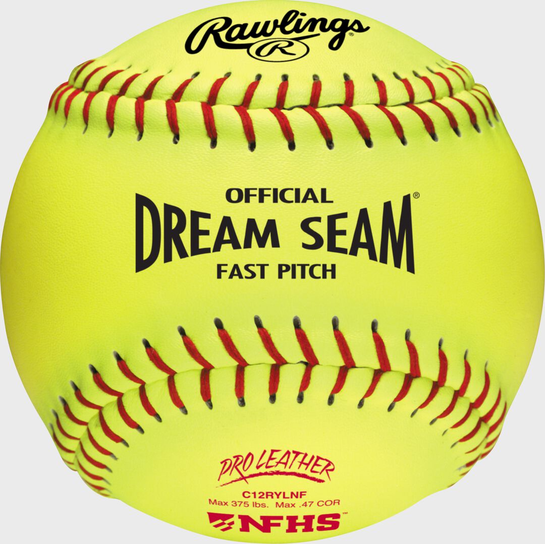 Rawlings 12-Inch Pro Leather Dream Seam NFHS Fastpitch Softball Dozen