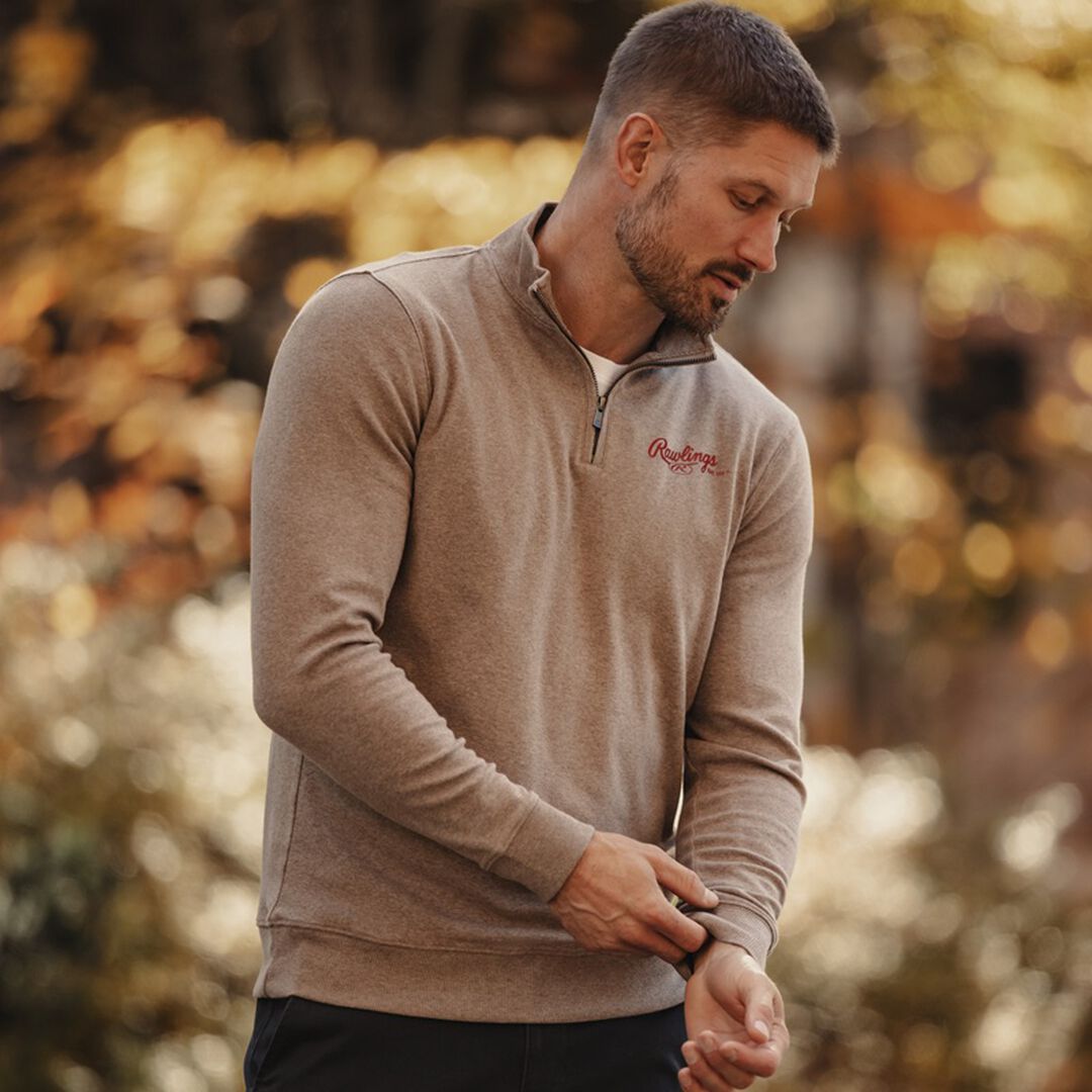 Rawlings x The Normal Brand Puremeso Weekend Quarter Zip Khaki - Image 8