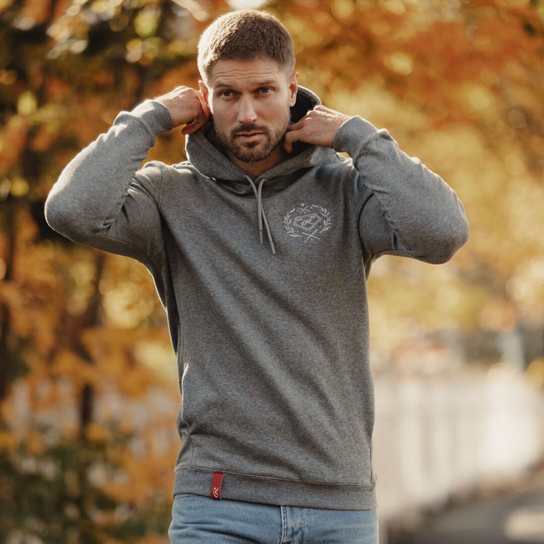 Rawlings x The Normal Brand Puremeso Fleece Hoodie Athletic Grey - Image 7