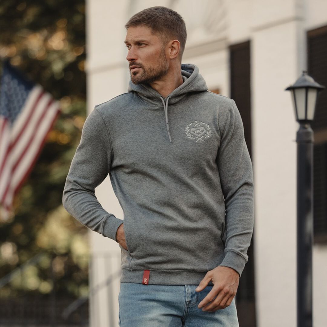 Rawlings x The Normal Brand Puremeso Fleece Hoodie Athletic Grey - Image 9