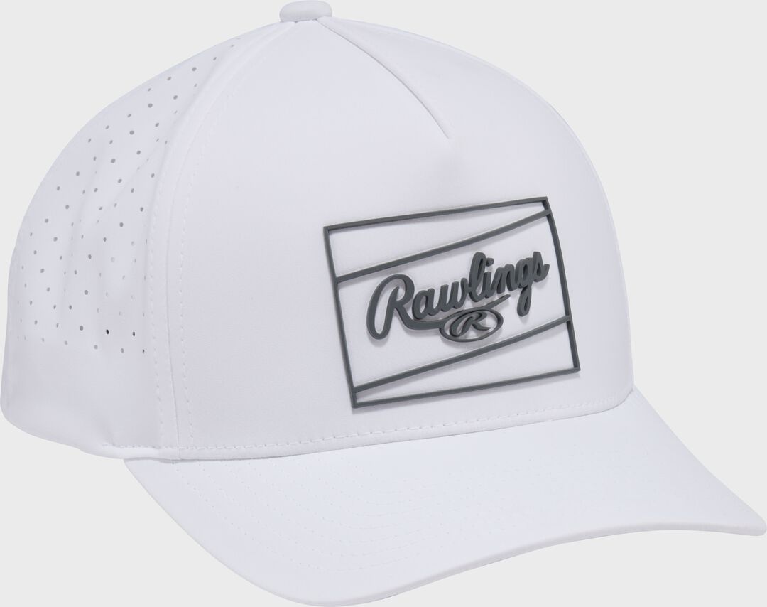 Rawlings White Laser Performance Patch Snapback Hat - Image 2