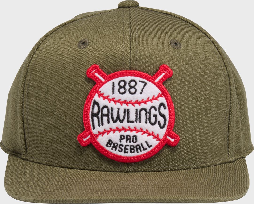 Rawlings Buck Green Vintage Flat Bill Snapback Hat - Image 2