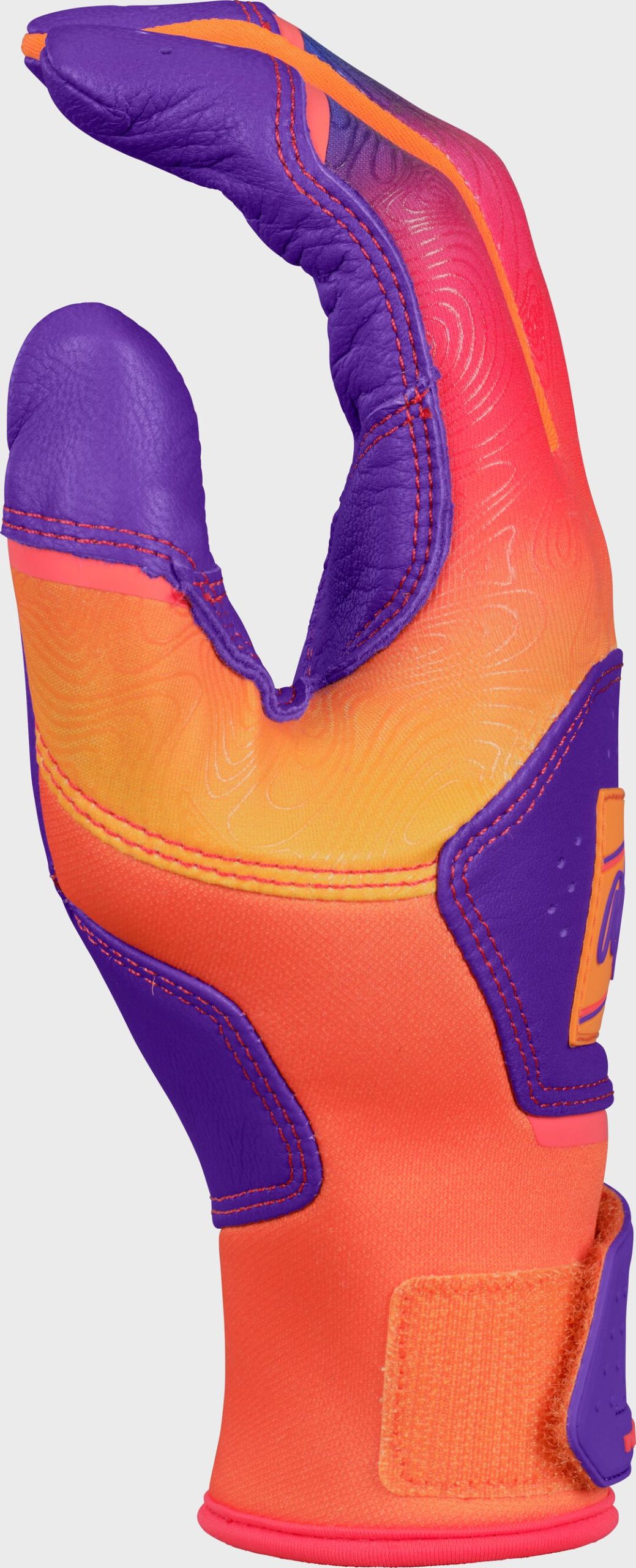 Rawlings Workhorse Purple/Orange Youth Fun Burst Batting Gloves - Image 4